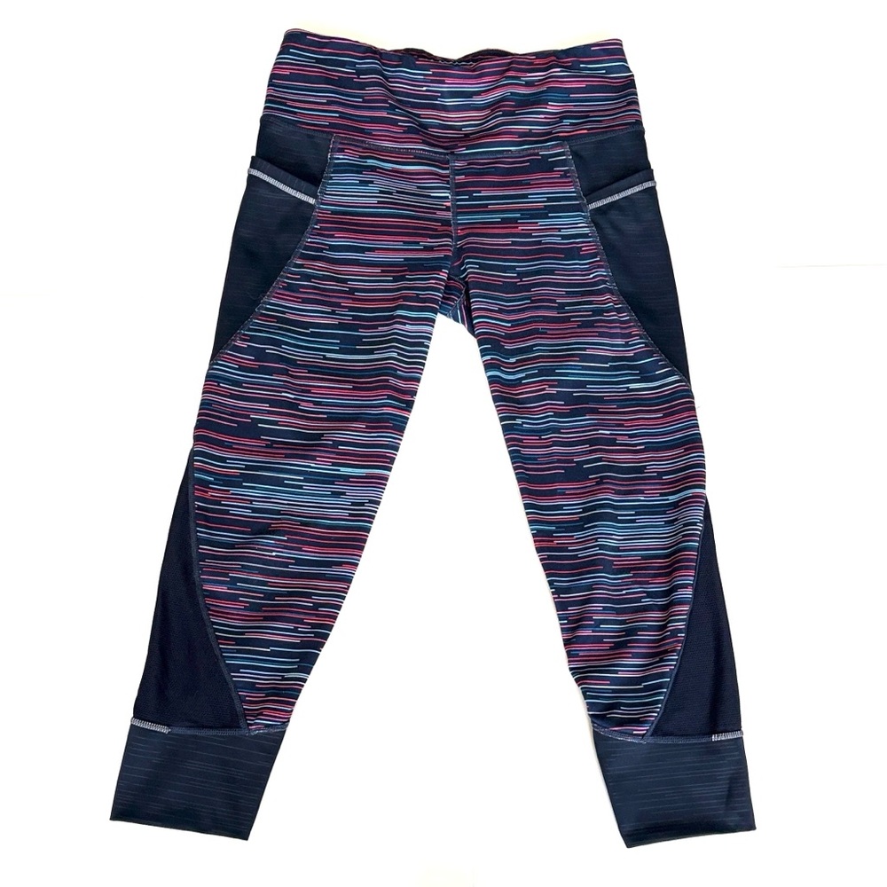 Athleta Woman’s Size S Leggings - Navy and Pink Stripes